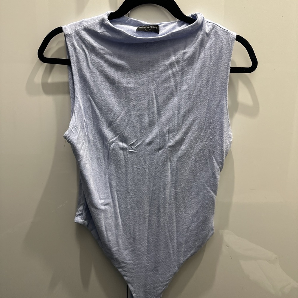 Naked Wardrobe Light Blue Sleeveless Bodysuit